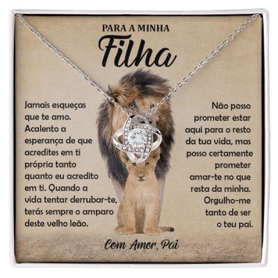 Para a Minha Filha – Colar de ouro branco de 14K com cristais de zircónio LEONA