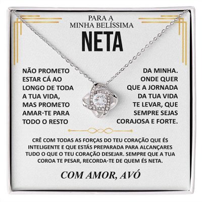 Para a Minha Linda Neta – Colar de ouro branco de 14K com cristais de zircónio ORIANA