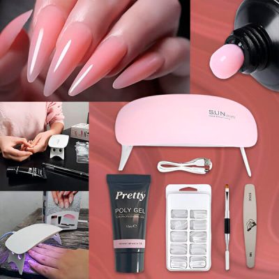 Poly Gel para unhas– kit com a luz LED