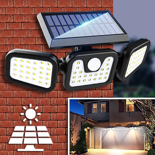 Lampada Solare Sensbeam A 3 Lati - Illuminazione Esterna Con Sensore Movimento - Foto 10