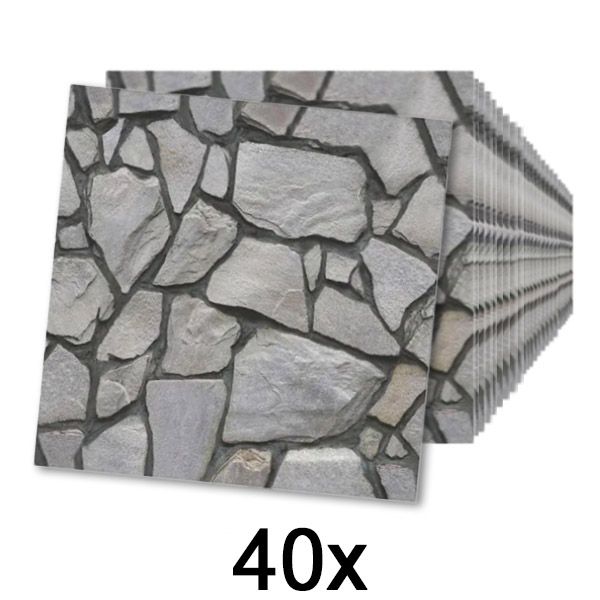 4x Papel de Parede Auto-Adesivo em Pedra 3D (10 Unid.) | ROCKWRAP