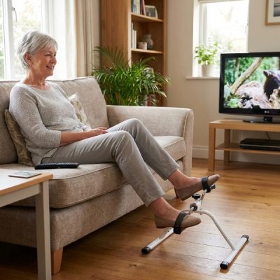 Mini exercitador de pedais para secretária, sofá e cadeira - braços e pernas, resistência ajustável, até 150 kg | PEDALORA